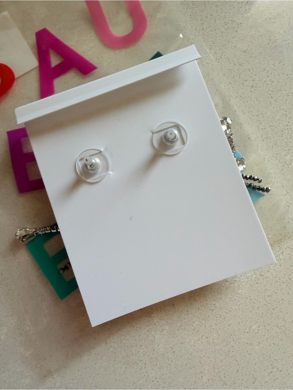 BaubleBar Fright Night Silver Crystal Ghost Drop Earrings - Picture 5 of 7